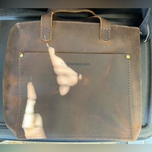 Portland leather good mini crossbody in canyon